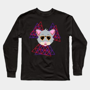 3D Space COOL FUNNY Cat Long Sleeve T-Shirt